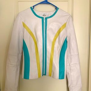 White leather women jacket